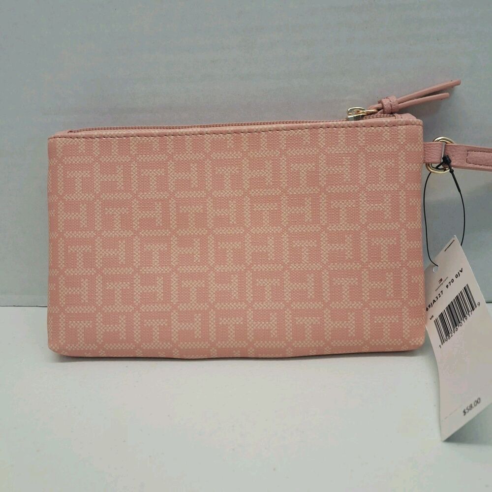 TOMMY HILFIGER Women's Pink Logo Zipper Wristlet Wallet - Picture 2 of 6